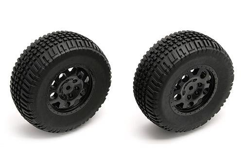 Колёса внедорожные Associated (#9813) Tire/Wheel Rear Black SC10 (2)