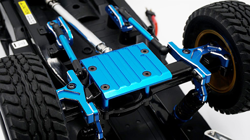 Задняя защита Yeah Racing (#TACC-007BU) Aluminum Rear Axle Protector Skid Plate For Tamiya CC01 Blue