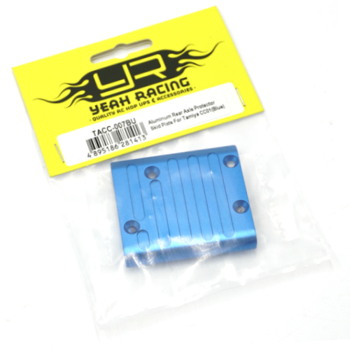 Задняя защита Yeah Racing (#TACC-007BU) Aluminum Rear Axle Protector Skid Plate For Tamiya CC01 Blue