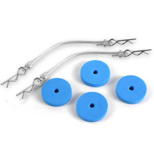 Клипсы Yeah Racing (#YA-0239BU) Body Protect Sponge Pad BU with wire 75mm clip set for all 1/10