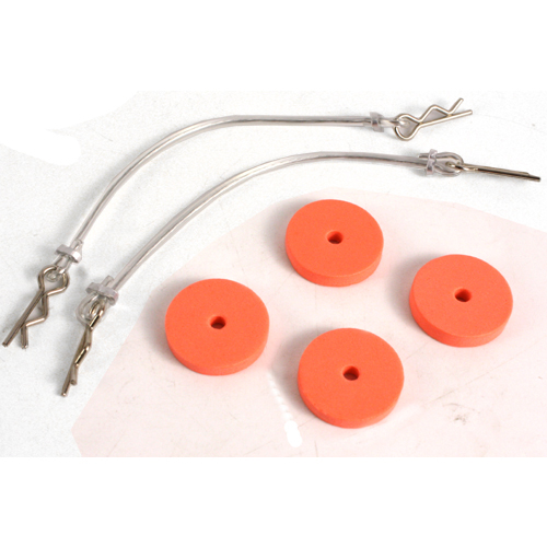 Клипсы Yeah Racing (#YA-0240RD) Body Protect Sponge Pad BU with wire 75mm clip set for all 1/10