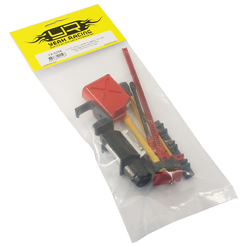 Набор трофи масштабный Yeah Racing (#YA-0356RD) 1/10 RC Rock Crawler Accessory Tool Set Axes Digging Shovel Oil Tank High Jack Winch Pry Bar