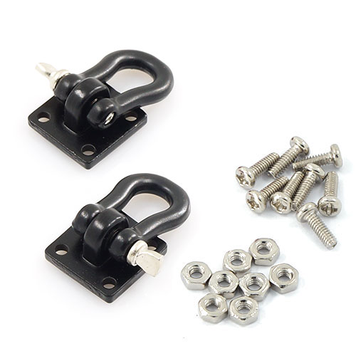 Крюк металлический Yeah Racing (#YA-0378) 1/10 RC Rock Crawler Accessories Heavy Duty Shackle w/ Mounting Bracket Fit 3Racing CR01-27 Winch Black