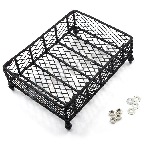 Багажник на крышу Yeah Racing (#YA-0404) 1/10 RC Rock Crawler Accessories Metal Mesh Wire Luggage Tray Type D 13cm X 10cm X 3.5cm