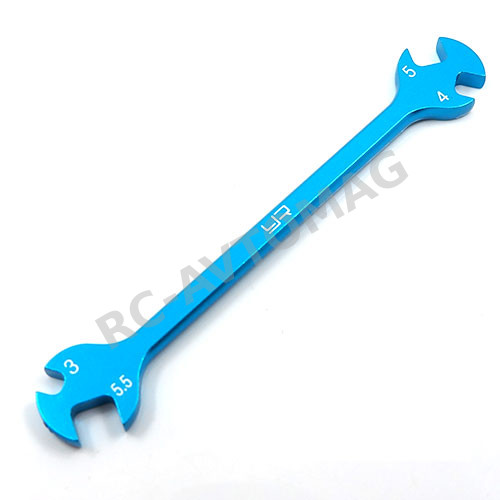 Ключ Yeah Racing (#YT-0137BU) Aluminum Turnbuckle Wrench 3mm 4mm 5mm 5.5mm Blue