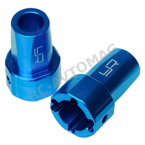 Чашки задние Yeah Racing (#SCX10-007BU) Aluminum Rear Axle Lock-Out For Axial SCX10