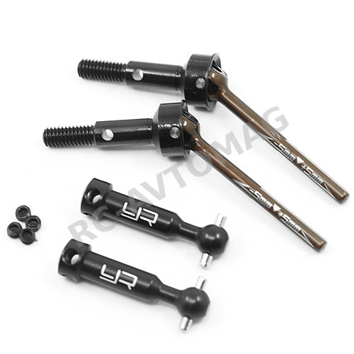 Привода передние Yeah Racing (#YKYD-011BK) Aluminum Adjustable 44-54mm Large Angle Universal Shaft Pair For Yokomo YD2 Black