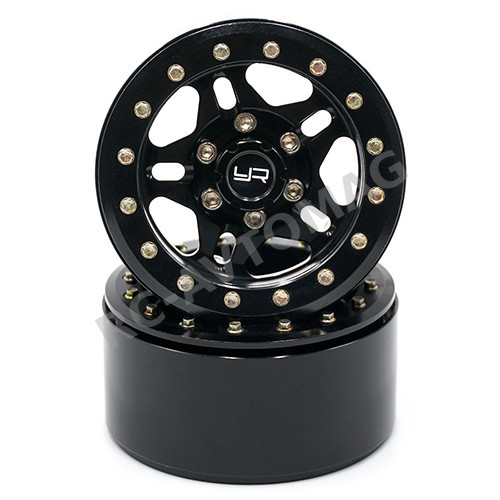 Диски бедлоки Yeah Racing (#WL-0116BK) 1.9 Aluminum CNC 5 Spoke Beadlock Wheel w/Wheel Hub 2pcs Black