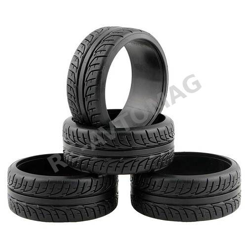 Шины дрифт HSP (#6014) Drift Black Tire Set, 0* 4 pcs