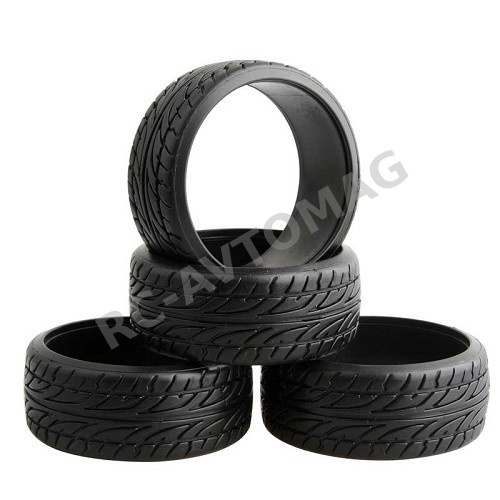 Шины дрифт HSP (#9017) Drift Black Tire Set, 0* 4 pcs