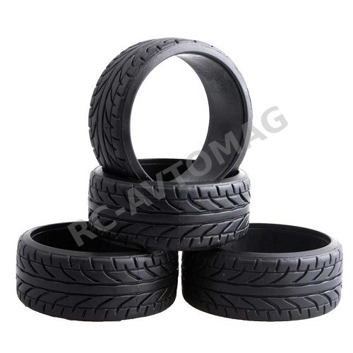 Шины дрифт RC-Avtomag (#AV-9015) Drift Black Tire Set, 0* 4 pcs