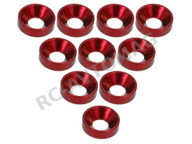 Шайба алюминиевая 3Racing (#3RAC-WC3/RE) Aluminium M3 Countersink Washer (10 Pcs) - Red