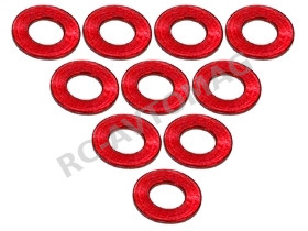 Шайба алюминиевая 0.5 мм 3Racing (#3RAC-WF305/RE) Aluminium M3 Flat Washer 0.5mm (10 Pcs) - Red