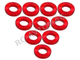Шайба алюминиевая 1.0 мм 3Racing (#3RAC-WF310/RE) Aluminium M3 Flat Washer 1 mm (10 Pcs) - Red