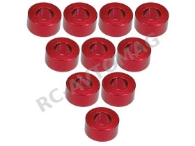 Шайба алюминиевая 3.0 мм 3Racing (#3RAC-WF330/RE) Aluminium M3 Flat Washer 3mm (10 Pcs) - Red