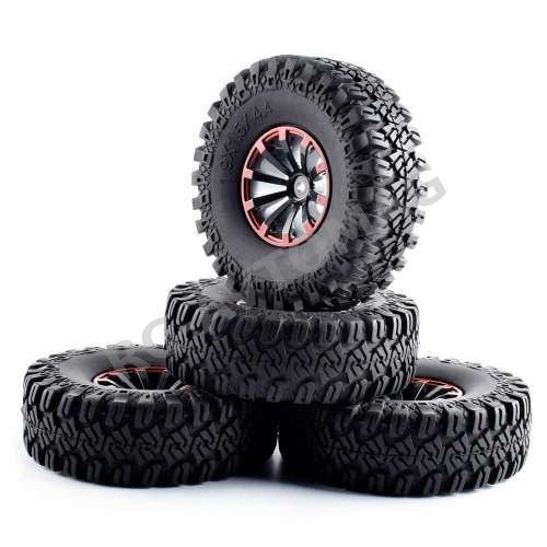 Колёса внедорожные RC4X4 (#601A-114B) Tire/Wheel Black 1.9 114mm 4in