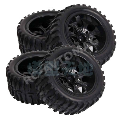 Колёса внедорожные HSP (#08009BK) Wheels 7 Spoke Black 4 pcs