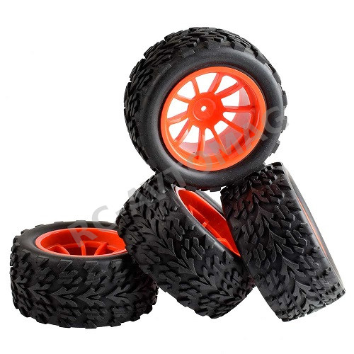 Колёса внедорожные HSP (#08008O) Wheels 10 Spoke Orange 4 pcs