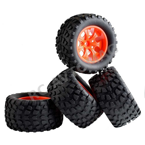 Колёса внедорожные HSP (#88034O) Wheels 7 Spoke Orange 4 pcs