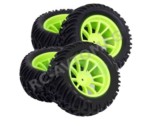 Колёса внедорожные HSP (#08043G) Wheels 10 Spoke Green 4 pcs