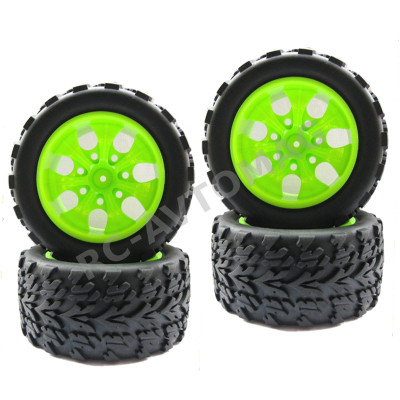 Колёса внедорожные HSP (#08008G) Wheels 7 Spoke Green 4 pcs