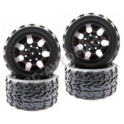 Колёса внедорожные HSP (#08008BK) Wheels 7 Spoke Black 4 pcs