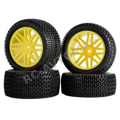 Колёса багги HSP (#06101Y) Wheels 8 Spoke Yellow 4 pcs
