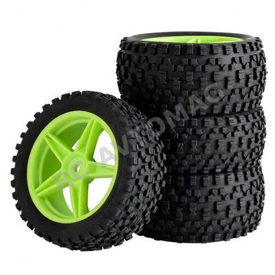 Колёса багги HSP (#06008G) Wheels 5 Spoke Green 4 pcs