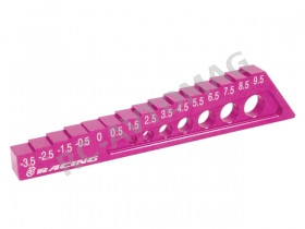 Стенд настройки клиренса 3Racing (#ST-004/5/PK) Chassis Droop Gauge -3.5 to 9.5mm - Pink