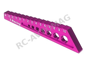 Стенд настройки клиренса 3Racing (#ST-004/PK) Droop Gauge -4 to 10mm - Pink