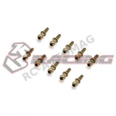 Шаровые 3Racing (#3RAC-BS480975/TE) 7075 Aluminum 4.8mm Ball Stud L=9 (10 pcs) - Teflon Coated
