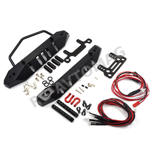 Бампер передний/задний Yeah Racing (#YA-0431) Aluminum Alloy Front Rear Bumper w/ LED Set For Axial SCX10