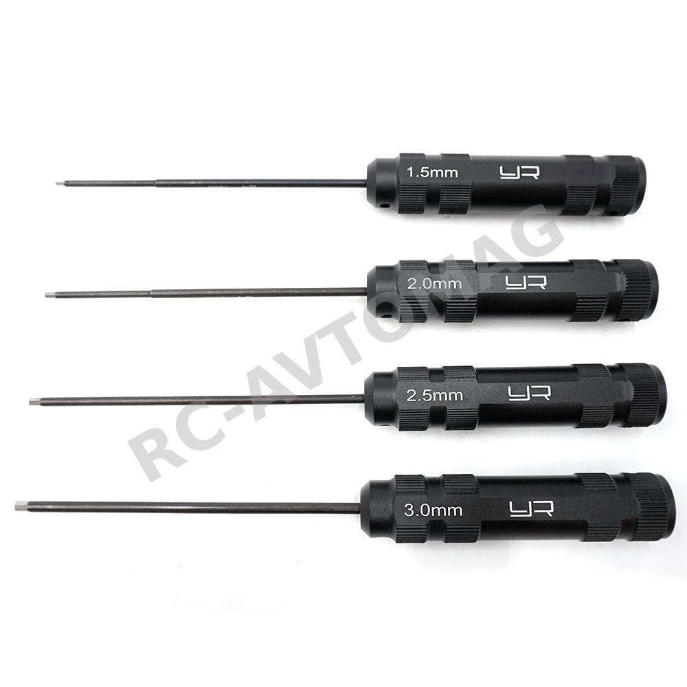 Набор шестигранников Yeah Racing (#YT-0065BK) Factory Allen Wrench Set1.5, 2.0, 2.5, 3.0mm Black