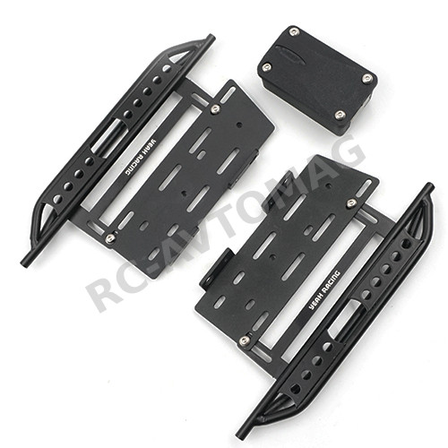Металлические подножки Yeah Racing (#AXSC-004) Metal Rock Rails w/ Receiver Box For Axial SCX10 II