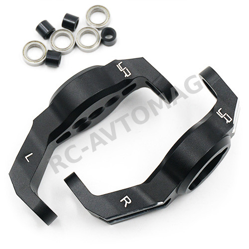 С-хабы Yeah Racing (#TRX4-001BK) Aluminum Bearing Supported C Hubs 2 pcs For Traxxas TRX-4 Black