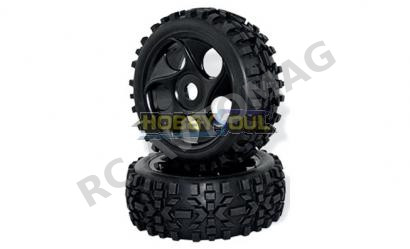 Колеса внедорожные Hobby Soul (#HS281057B) Buggy 5 Spoke wheel Tire Set (1 pair) 1/8