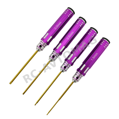 Набор шестигранников RCTurn (#RTT02016) Classic Allen Wrench Set - Purple 4pcs Hex1.5/2.0/2.5/3.0mm