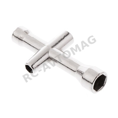 Балонник RCTurn (#RTT31002) Small Cross Wrench Tool 1pc Nut4.0/5.0/5.5/7.0/Nickel-coated 4 in 1 Socket Wrench