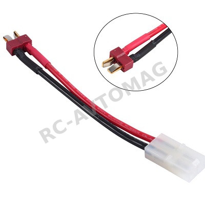 Коннектор RC Turn (#RTC07002) Tamiya Female to T-Plug Male 14AWG Silicone Wire L=100mm  1pcs/bag (1pcs)