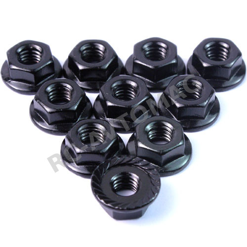 Гайки Yeah Racing (#LN-M4S-BK) 4mm Aluminium SerratedLock Nut 10pcs (BK)