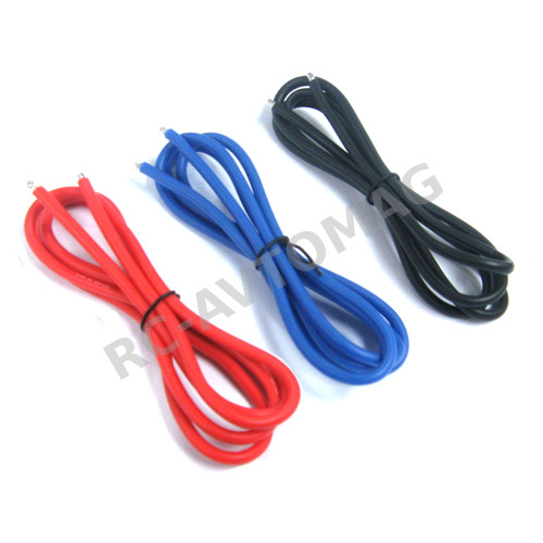Провода Yeah Racing (#WPT-0031) 14 AWG Silver Silicone WireSet (BK/BU/RD)