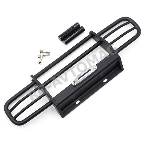 Бампер передний алюминиевый Yeah Racing (#YA-0568) Metal Front Bumper For HPI Venture TRX-4 SCX10 II Black