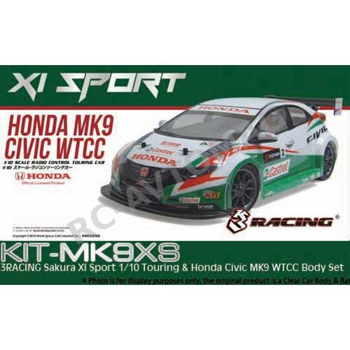 Радиоуправляемая шоссейная модель 3Racing (#KIT-MK9XS) Sakura XI Sport 1/10 Touring & Honda Civic MK9 WTCC Body Set