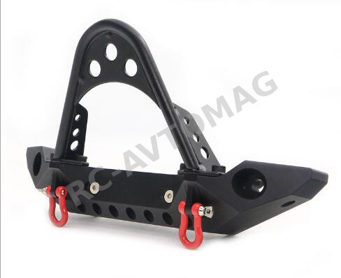 Бампер передний D1RC (#RC3326BK) Metal Front Bumper for 1/10 RC Crawler Traxxas TRX4 Defender Axial SCX10 SCX10 II 90046 90047