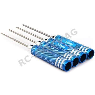 Набор шестигранников RCTurn (#RTT11026) HSS Allen Wrench Set - Blue 4pcs Hex1.5/2.0/2.5/3.0 x 180mm