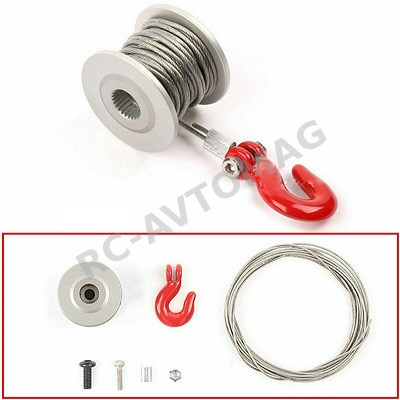 Тросс металлический RC Turn (#RTEW03001) Winch Servo Horn w/ Rope Hook for 25T Winch Servo