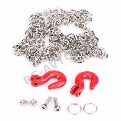 Цепь металлическая с крюком RC Turn (#RTEL01019) 1:10 RC Crawler Accessories Tow Chain with Trailer Hook