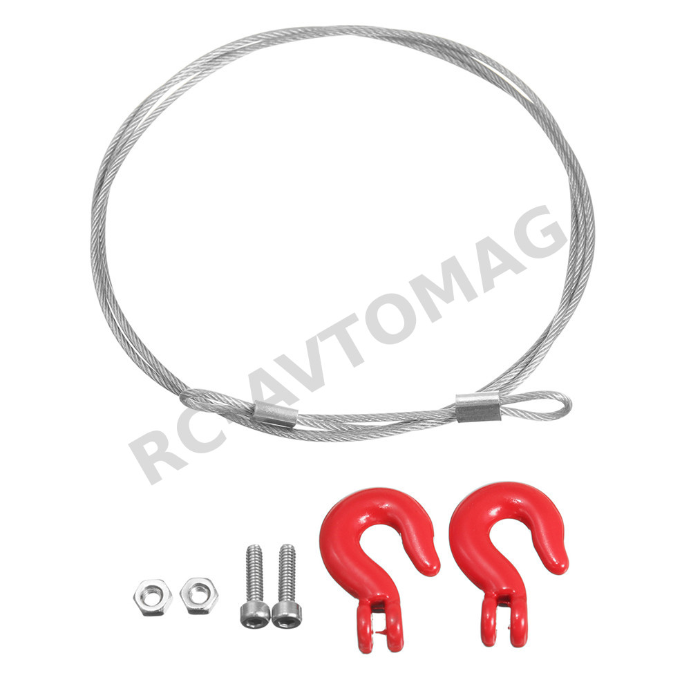 Тросс металлический с крюком RC Turn (#RTEL01020) 1/10 Scale RC Alloy Rope Chain and Hooks for Rock Crawler