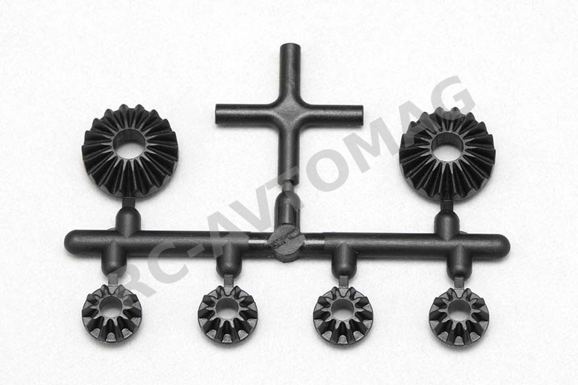 Шестерни дифференциала Yokomo (#B9-503GP) Molded Bevel Gear Set (with cross pin)(Lx2/Sｘ4)