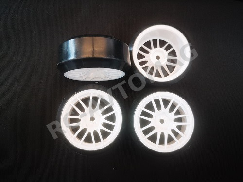 Колеса RC Turn (#DF02A2) A2 - White 1/10 Drifting Tires 62*26mm Hex 12mm Hub